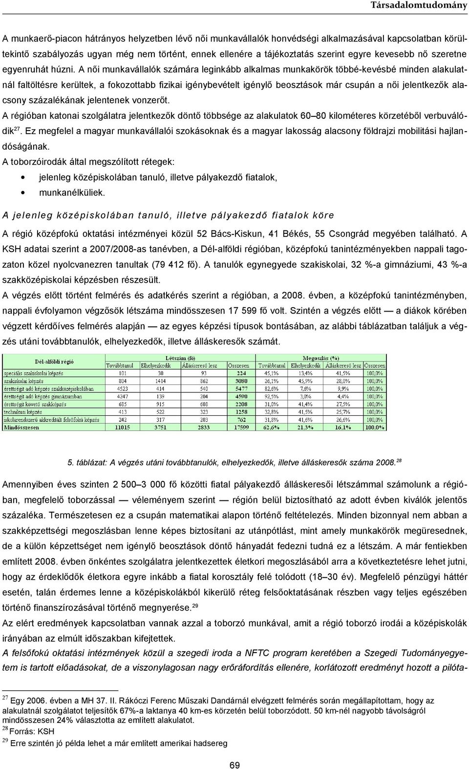 A női munkavállalók számára leginkább alkalmas munkakörök többé-kevésbé minden alakulatnál faltöltésre kerültek, a fokozottabb fizikai igénybevételt igénylő beosztások már csupán a női jelentkezők