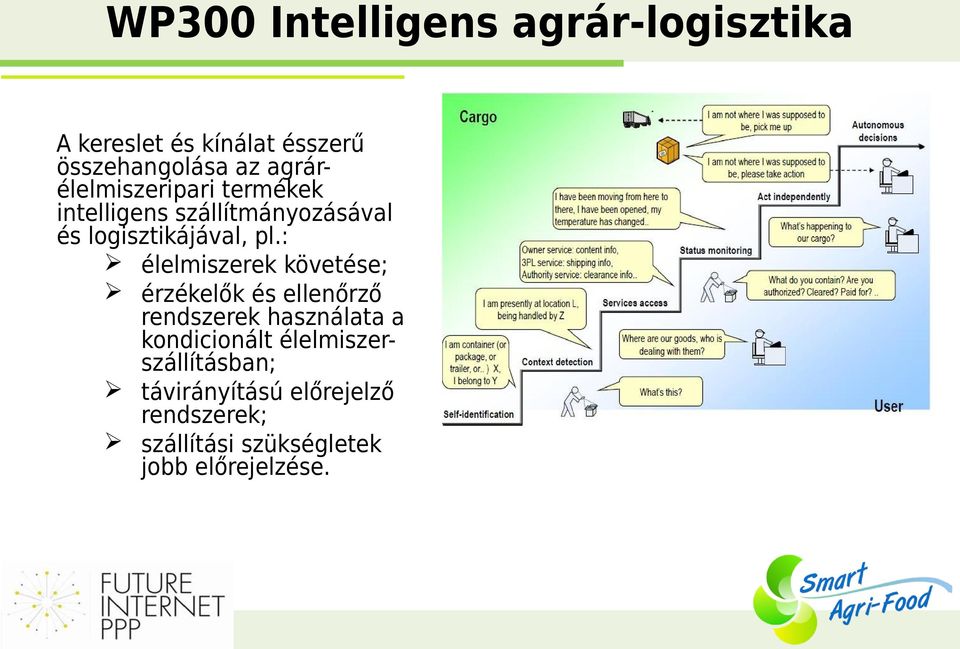 : élelmiszerek követése; érzékelők és ellenőrző rendszerek használata a kondicionált