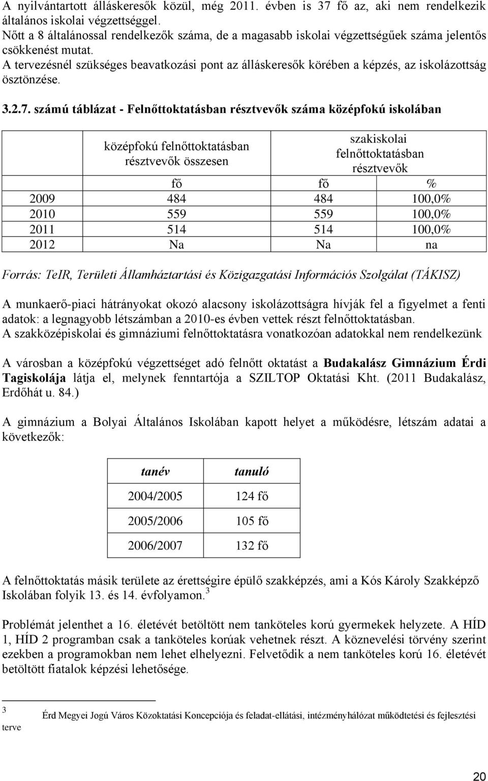 A tervezésnél szükséges beavatkozási pont az álláskeresők körében a képzés, az iskolázottság ösztönzése. 3.2.7.