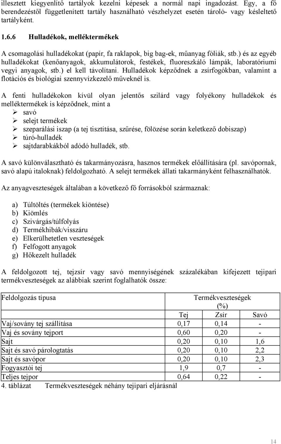 ) és az egyéb hulladékokat (kenőanyagok, akkumulátorok, festékek, fluoreszkáló lámpák, laboratóriumi vegyi anyagok, stb.) el kell távolítani.