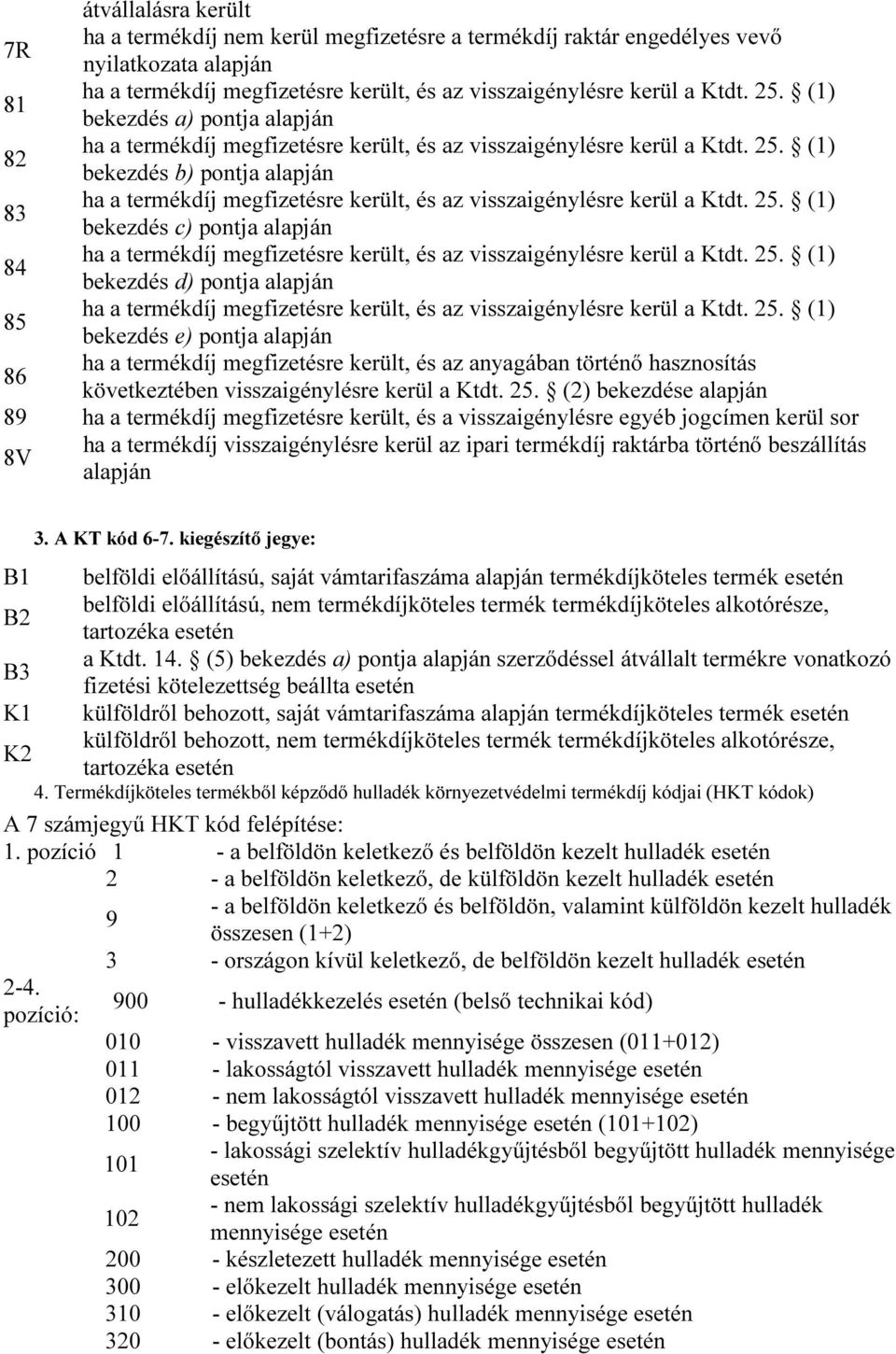 (1) bekezdés b) pontja alapján 83 ha a termékdíj megfizetésre került, és az visszaigénylésre kerül a Ktdt. 25.