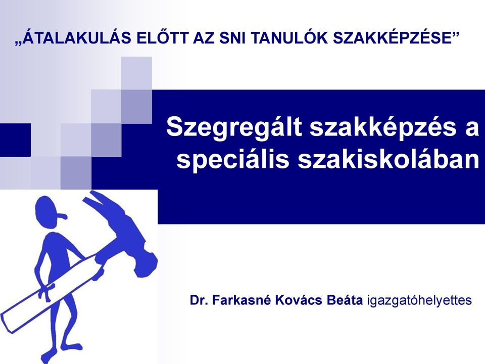 a speciális szakiskolában Dr.