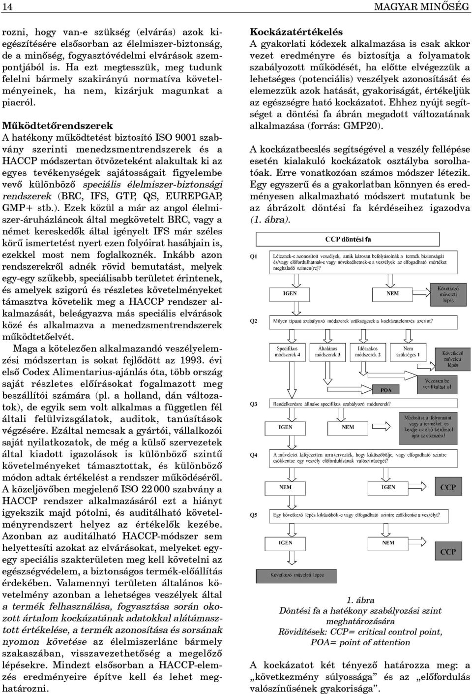 Mûködtetõrendszerek A hatékony mûködtetést biztosító ISO 9001 szabvány szerinti menedzsmentrendszerek és a HACCP módszertan ötvözeteként alakultak ki az egyes tevékenységek sajátosságait figyelembe