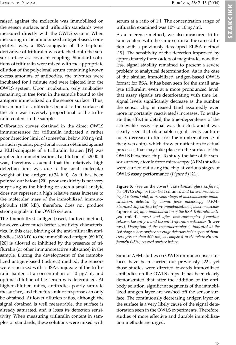 Standard solutions of trifluralin were mixed with the appropriate dilution of the polyclonal serum containing known excess amounts of antibodies, the mixtures were incubated for 1 minute and were