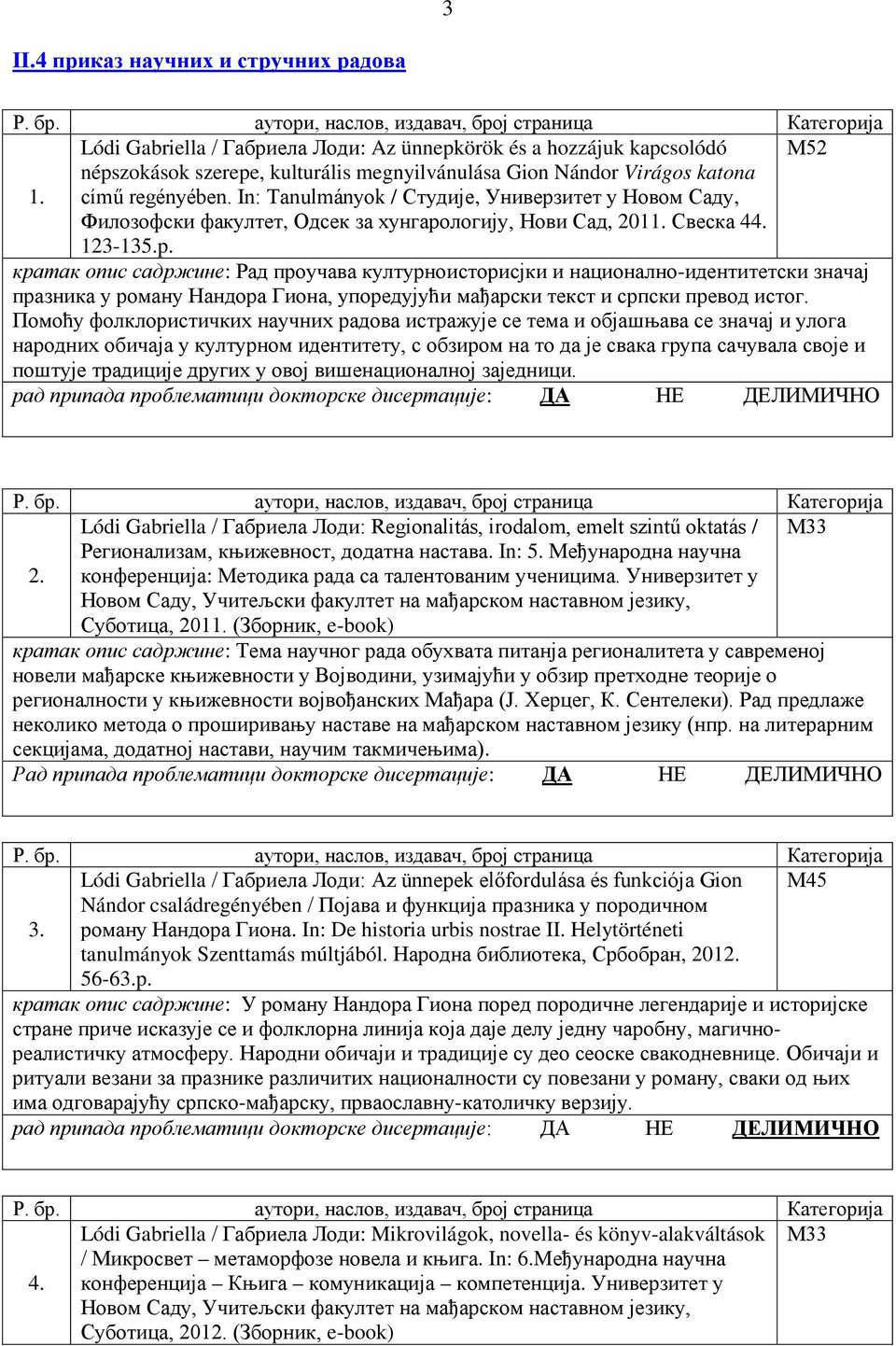 In: Tanulmányok / Студије, Универзитет у Новом Саду, Филозофски факултет, Одсек за хунгарологију, Нови Сад, 2011. Свеска 44. 123-135.p.