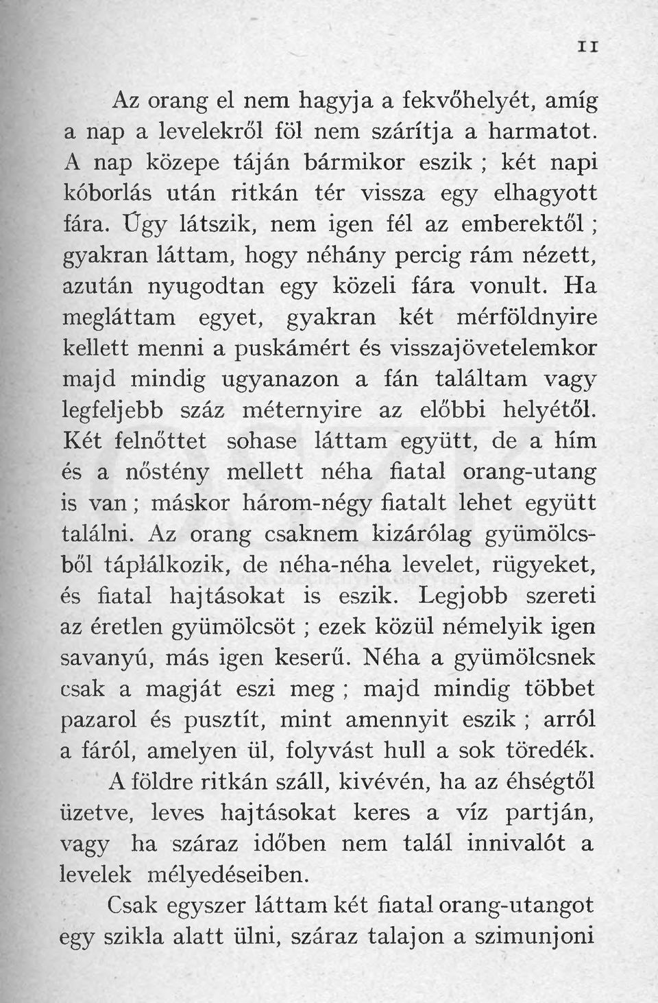 Ha megláttam egyet, gyakran két mérföldnyire kellett menni a puskámért és visszajövetelemkor majd mindig ugyanazon a fán találtam vagy legfeljebb száz méternyire az előbbi helyétől.