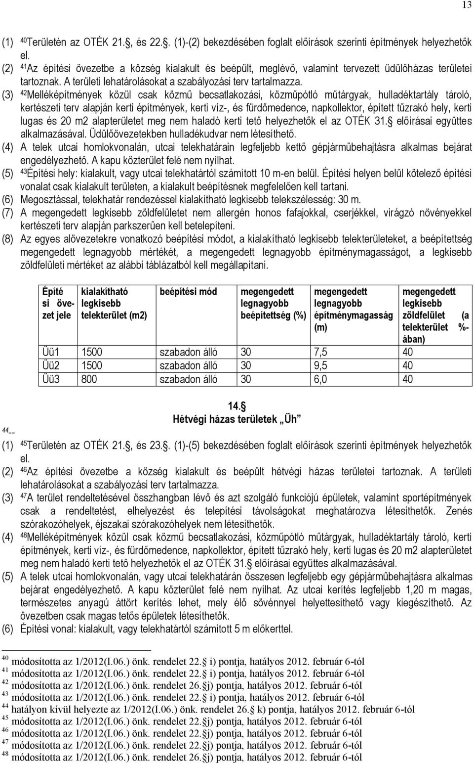 (3) 42 Melléképítmények közül csak közmű becsatlakozási, közműpótló műtárgyak, hulladéktartály tároló, kertészeti terv alapján kerti építmények, kerti víz-, és fürdőmedence, napkollektor, épített