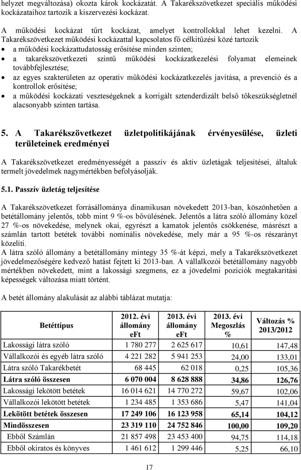 A Takarékszövetkezet működési kockázattal kapcsolatos fő célkitűzési közé tartozik a működési kockázattudatosság erősítése minden szinten; a takarékszövetkezeti szintű működési kockázatkezelési