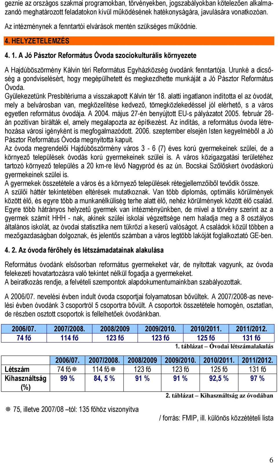 A Jó Pásztor Református Óvoda szociokulturális környezete A Hajdúböszörmény Kálvin téri Református Egyházközség óvodánk fenntartója.