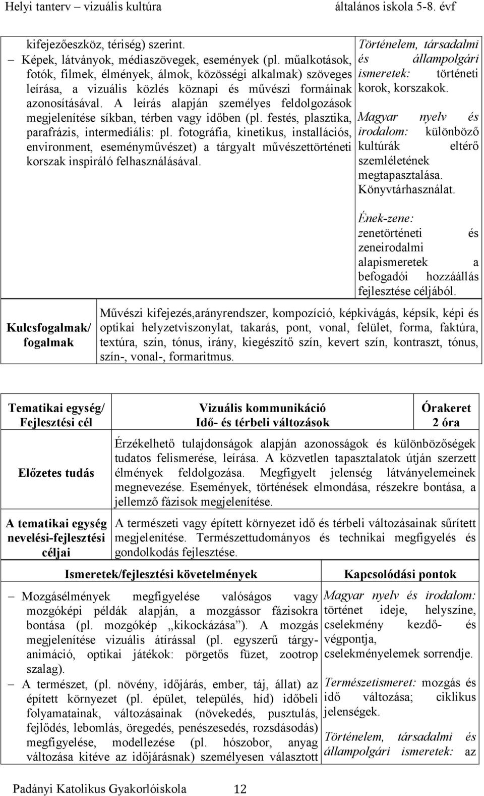 A leírás alapján személyes feldolgozások megjelenítése síkban, térben vagy időben (pl. festés, plasztika, parafrázis, intermediális: pl.