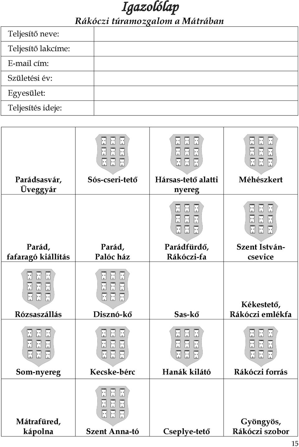 kiállítás Parád, Palóc ház Parádfürdő, Rákóczi-fa Szent Istváncsevice Rózsaszállás Disznó-kő Sas-kő Kékestető, Rákóczi