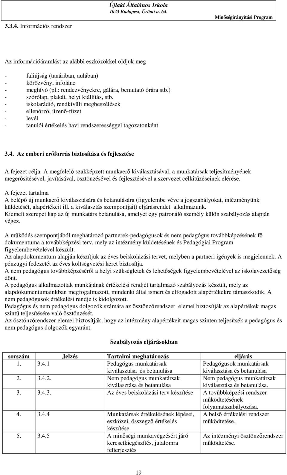 - iskolarádió, rendkívüli megbeszélések - ellenőrző, üzenő-füzet - levél - tanulói értékelés havi rendszerességgel tagozatonként 3.4.