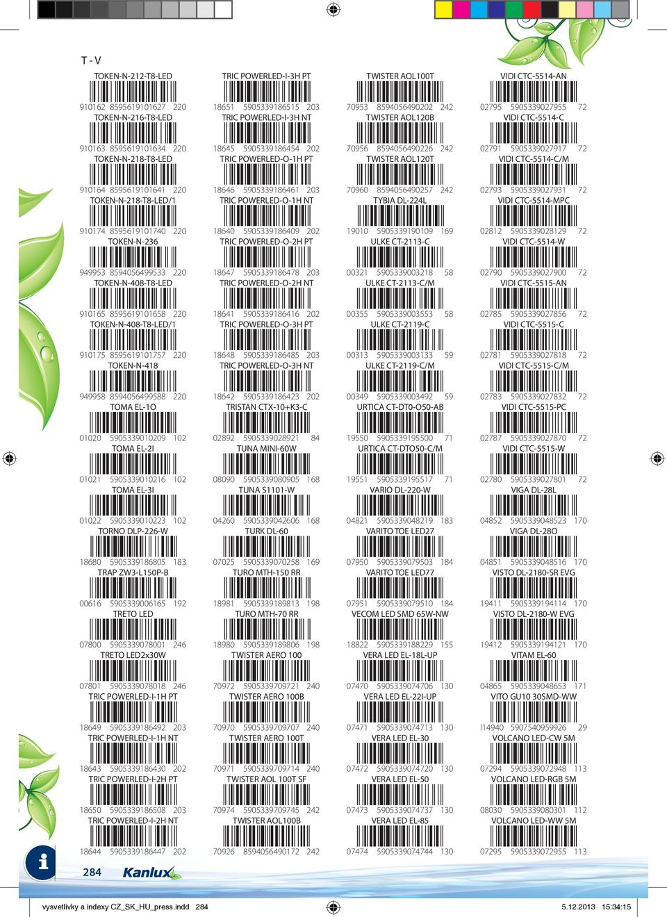 5905339027917 72 VIDI CTC-5514-C/M 910164 8595619101641 220 TOKEN-N-218-T8-LED/1 18646 5905339186461 203 TRIC POWERLED-O-1H NT 70960 8594056490257 242 TYBIA DL-224L 02793 5905339027931 72 VIDI