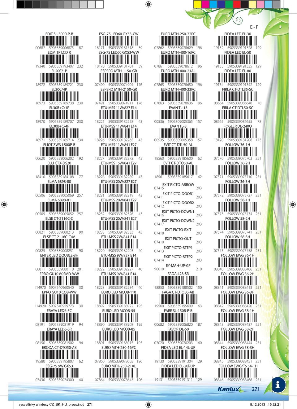 LED EL-80 18972 5905339189721 230 EL20C/4P 07490 5905339074904 176 ESPERO MTH-2150-GR 07865 5905339078650 196 EURO MTH-400-22PC 19134 5905339191342 129 FIRLA CT-DTL35-SC 18973 5905339189738 230