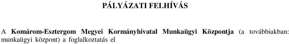 , továbbá a foglalkoztatást elősegítő támogatásokról, valamint a Nemzeti Foglalkoztatási Alapból foglalkoztatási válsághelyzetek kezelésére nyújtható támogatásról szóló 6/1996. (VII.