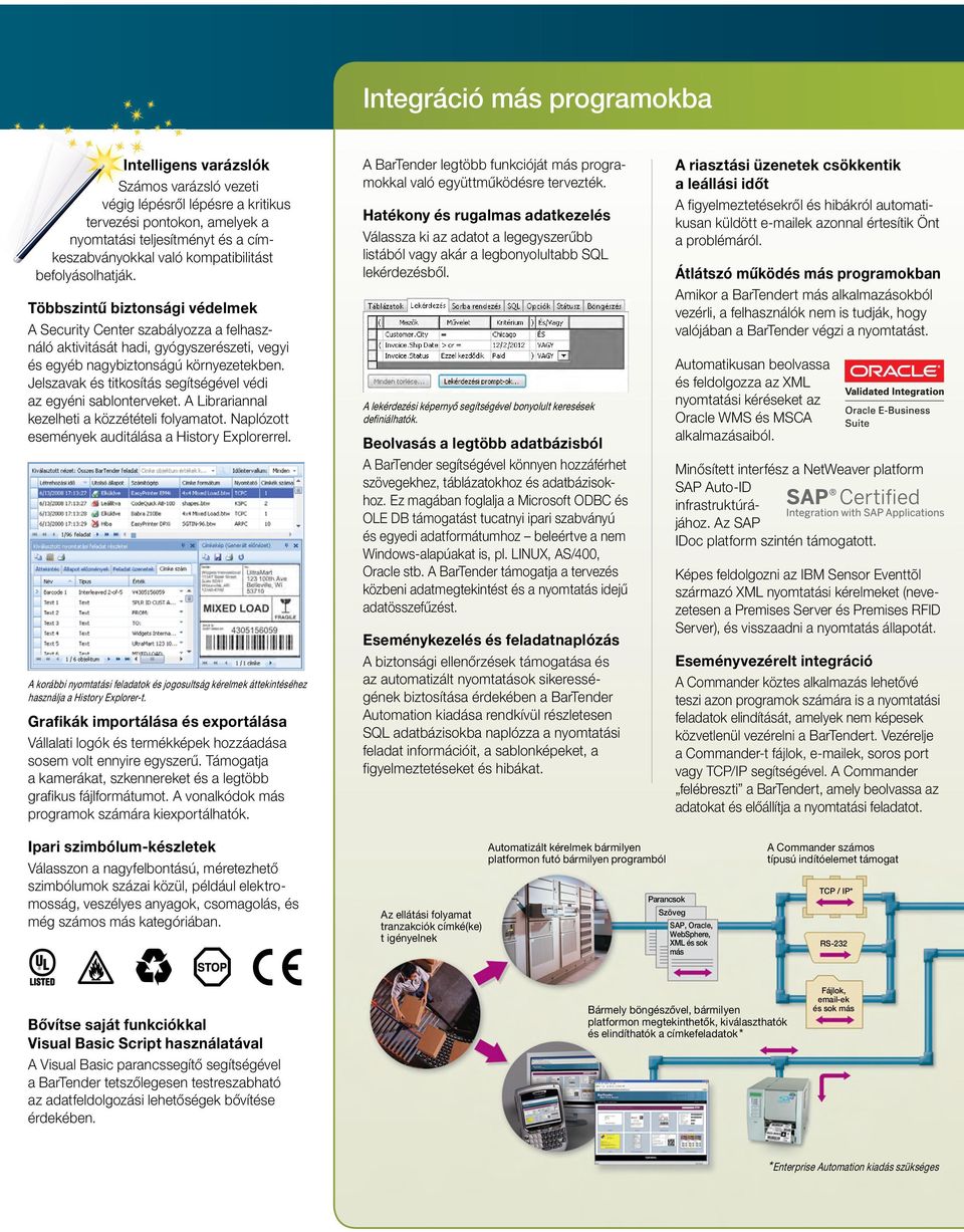 Jelszavak és titkosítás segítségével védi az egyéni sablonterveket. A Librariannal kezelheti a közzétételi folyamatot. Naplózott események auditálása a History Explorerrel.