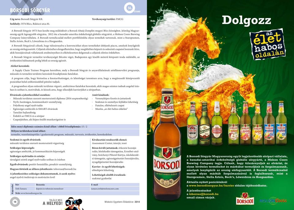 Jelenleg Magyarország egyik legnagyobb sörgyára, 2012 óta a kanadai-amerika érdekeltségű globális sörgyártó, a Molson Coors Brewing Company leányvállalata.