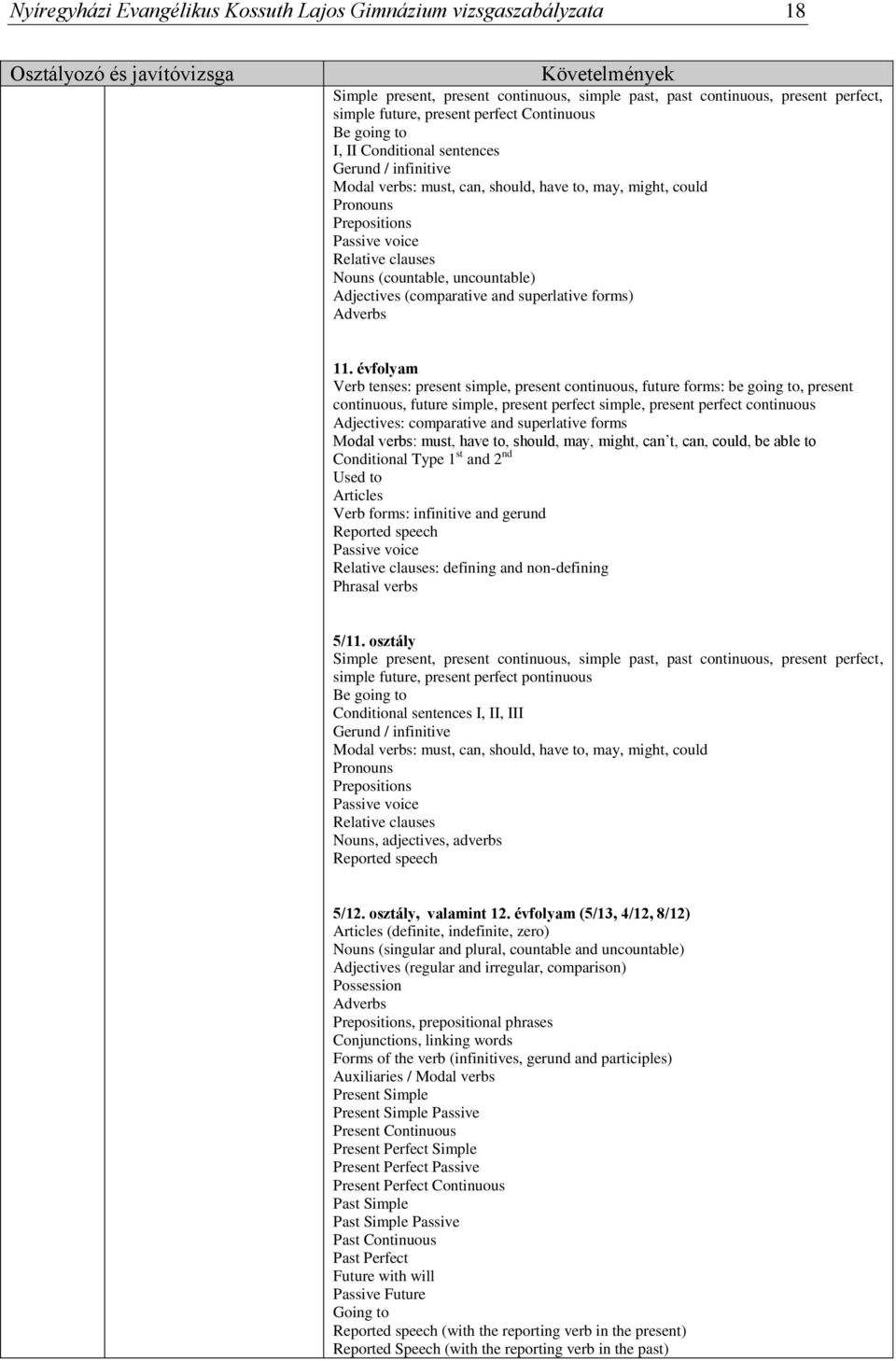 Adjectives (comparative and superlative forms) Adverbs 11.