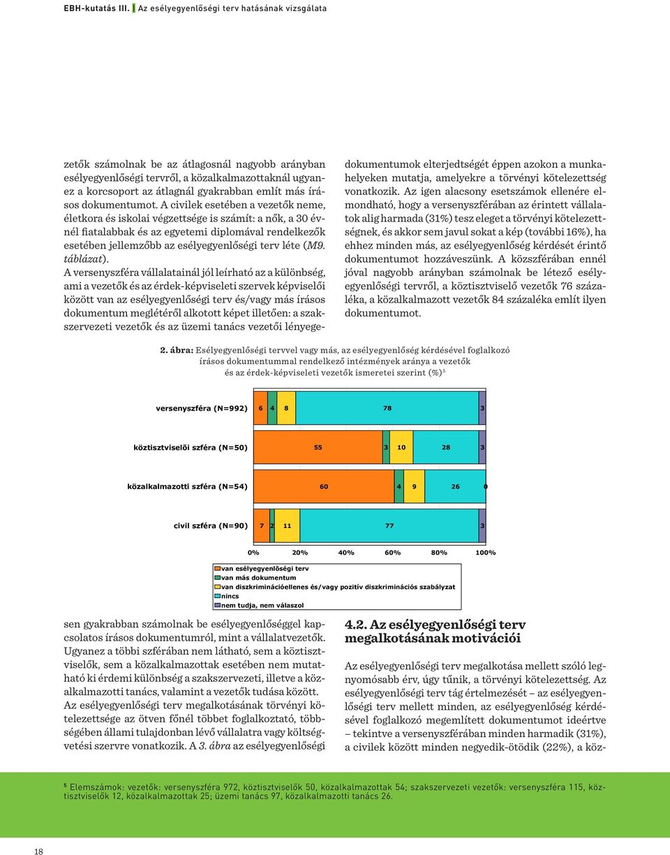 16%), ha ehhez minden más, az esélyegyenlőség kérdését érintő dokumentumot hozzáveszünk.