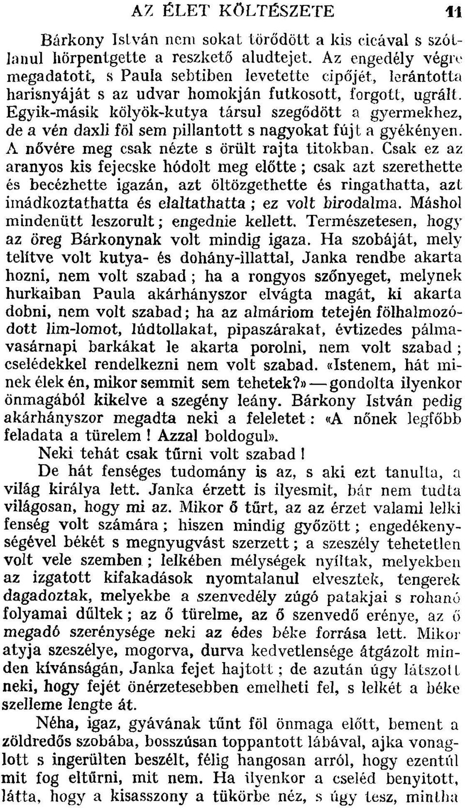 Egyik-másik kölyök-kutya társul szegődött a gyermekhez, de a vén daxli föl sem pillantott s nagyokat fújt a gyékényen. A nővére meg csak nézte s örült rajta titokban.