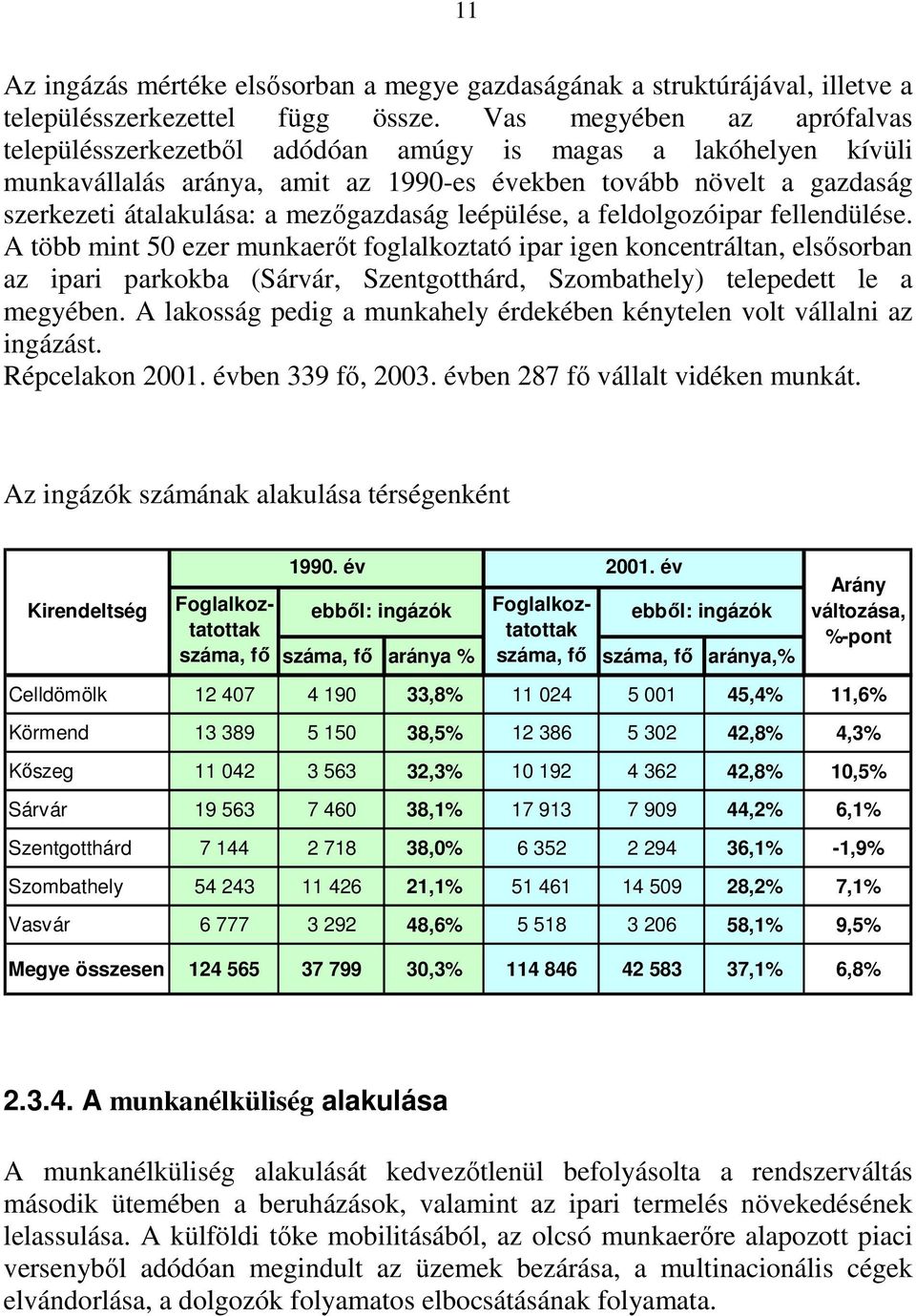 mezıgazdaság leépülése, a feldolgozóipar fellendülése.