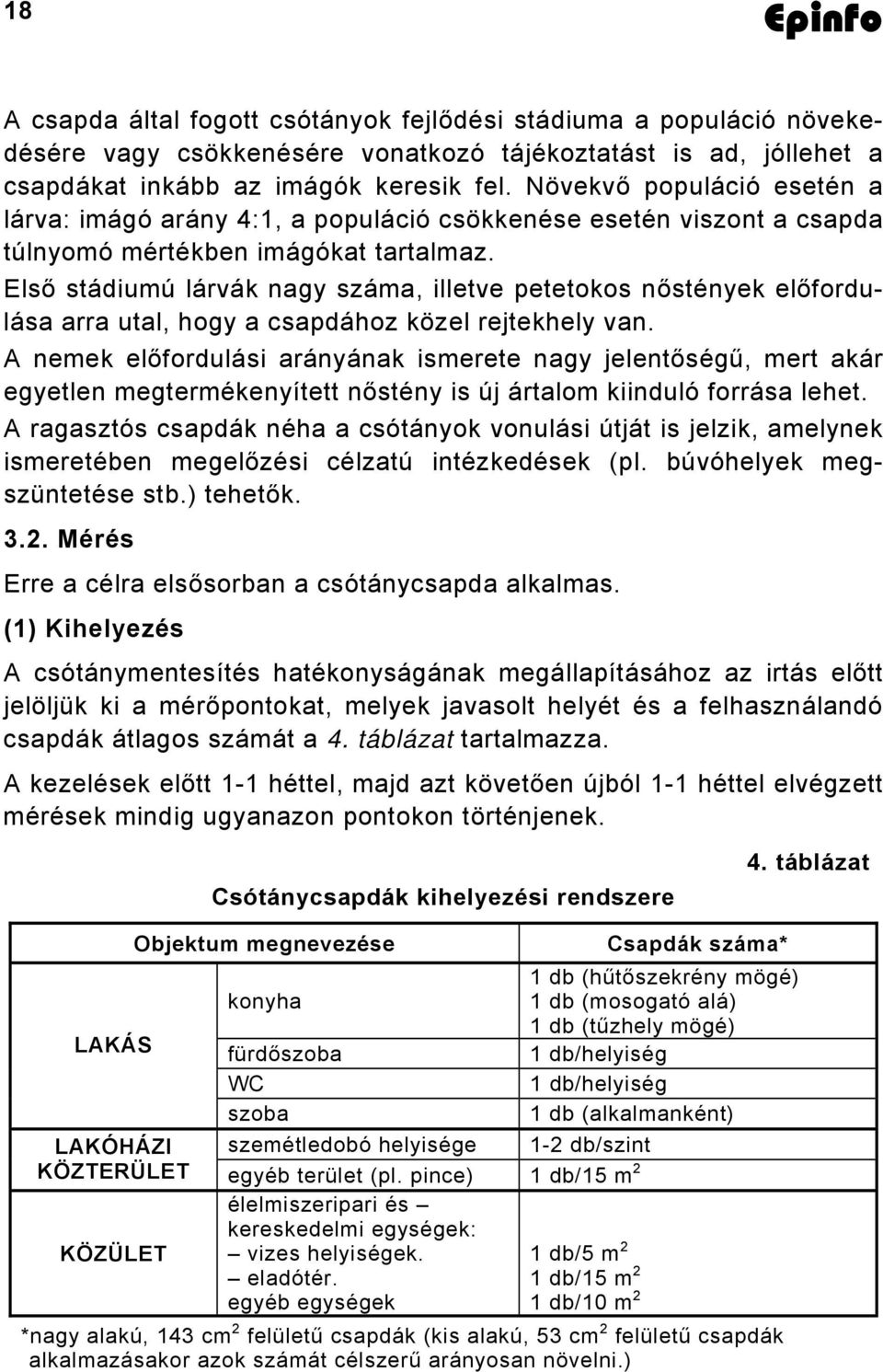 Első stádiumú lárvák nagy száma, illetve petetokos nőstények előfordulása arra utal, hogy a csapdához közel rejtekhely van.