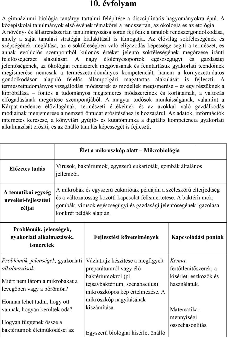 Az élővilág sokféleségének és szépségének meglátása, az e sokféleségben való eligazodás képessége segíti a természet, és annak evolúciós szempontból különös értéket jelentő sokféleségének megőrzése