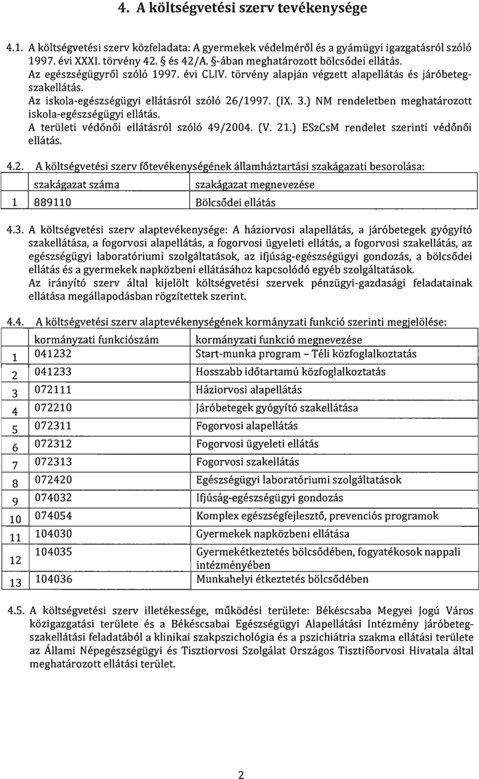 ) NM rendeletben meghatározott iskola-egészségügyi ellátás. A területi védőnői ellátásról szóló 49