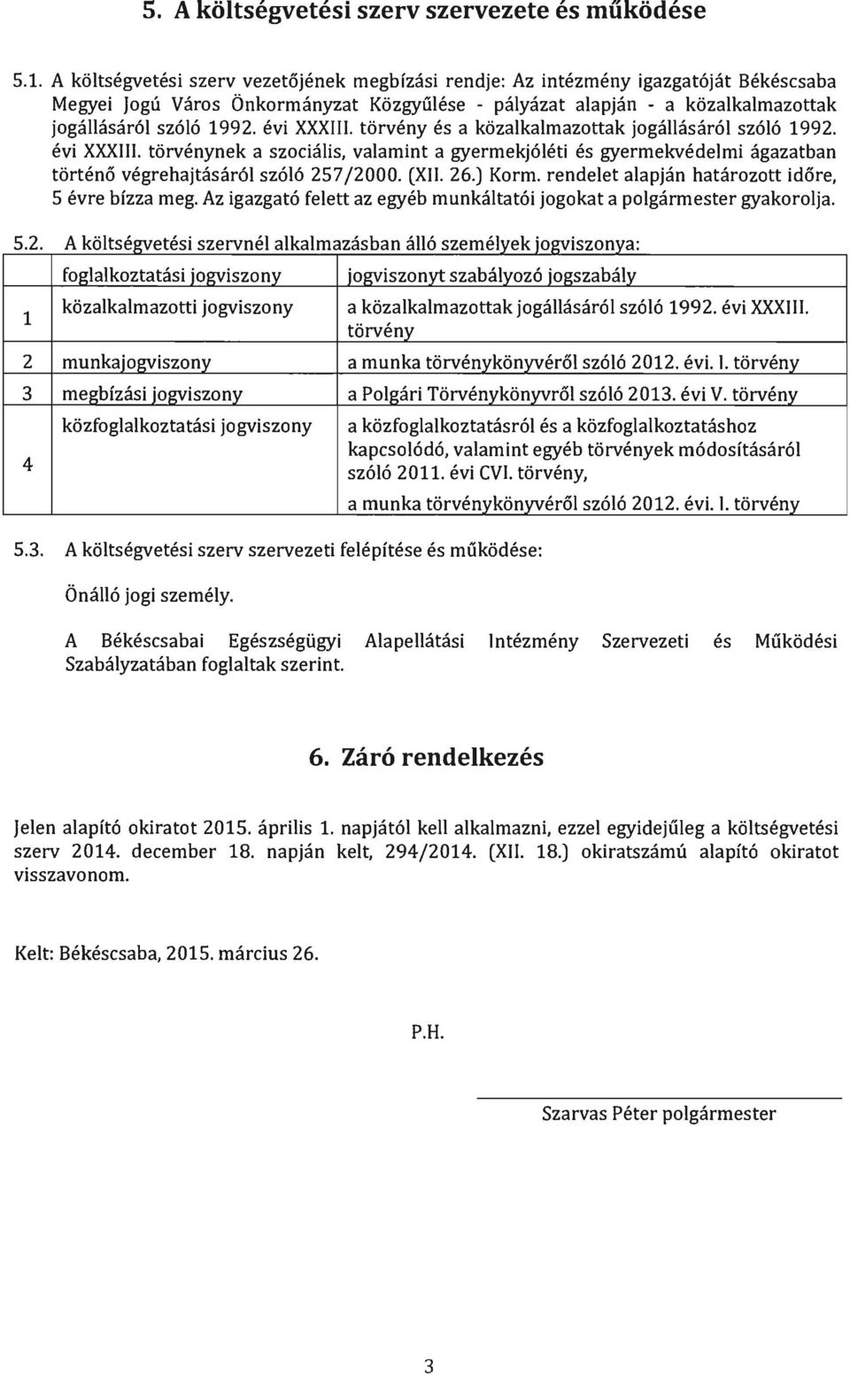 évi XXXIII. törvény és a közalkalmazottak jogállásáról szóló 99. évi XXXIII. törvénynek a szociális, valamint a gyermekjóléti és gyermekvédelmi ágazatban 5.. történő végrehajtásáról szóló 57/000.