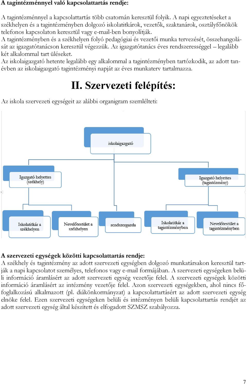 A tagintézményben és a székhelyen folyó pedagógiai és vezetői munka tervezését, összehangolását az igazgatótanácson keresztül végezzük.