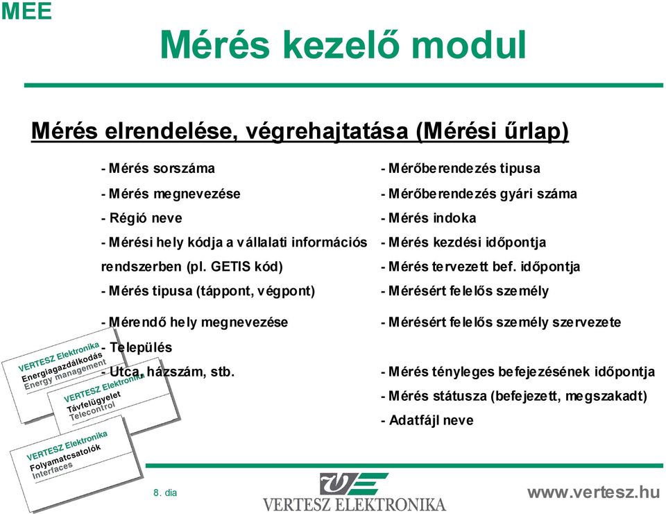 GETIS kód) - Mérés tervezett bef.