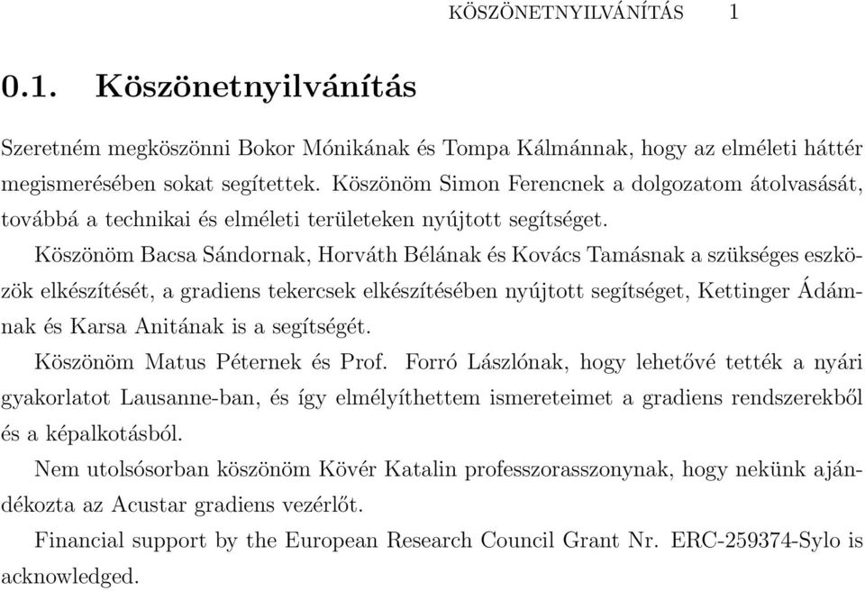 Köszönöm Bacsa Sándornak, Horváth Bélának és Kovács Tamásnak a szükséges eszközök elkészítését, a gradiens tekercsek elkészítésében nyújtott segítséget, Kettinger Ádámnak és Karsa Anitának is a