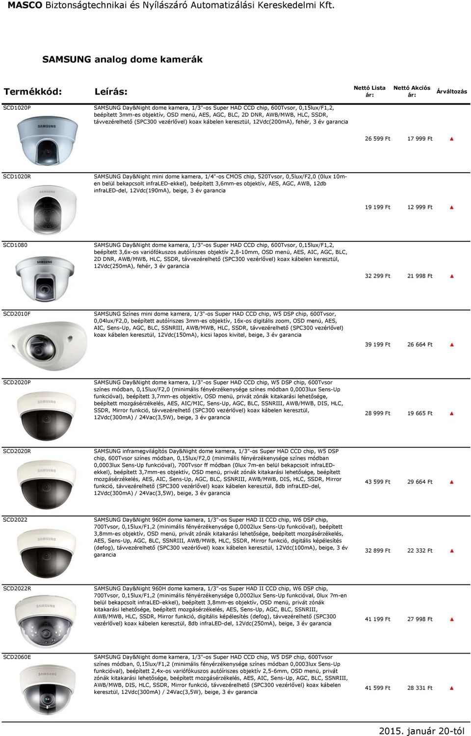 Day&Night mini dome kamera, 1/4"-os CMOS chip, 520Tvsor, 0,5lux/F2,0 (0lux 10men belül bekapcsolt infraled-ekkel), beépített 3,6mm-es objektív, AES, AGC, AWB, 12db infraled-del, 12Vdc(190mA), beige,