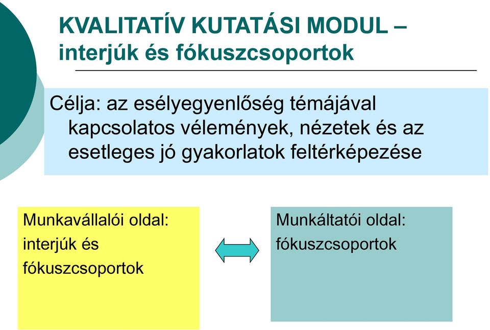 és az esetleges jó gyakorlatok feltérképezése Munkavállalói