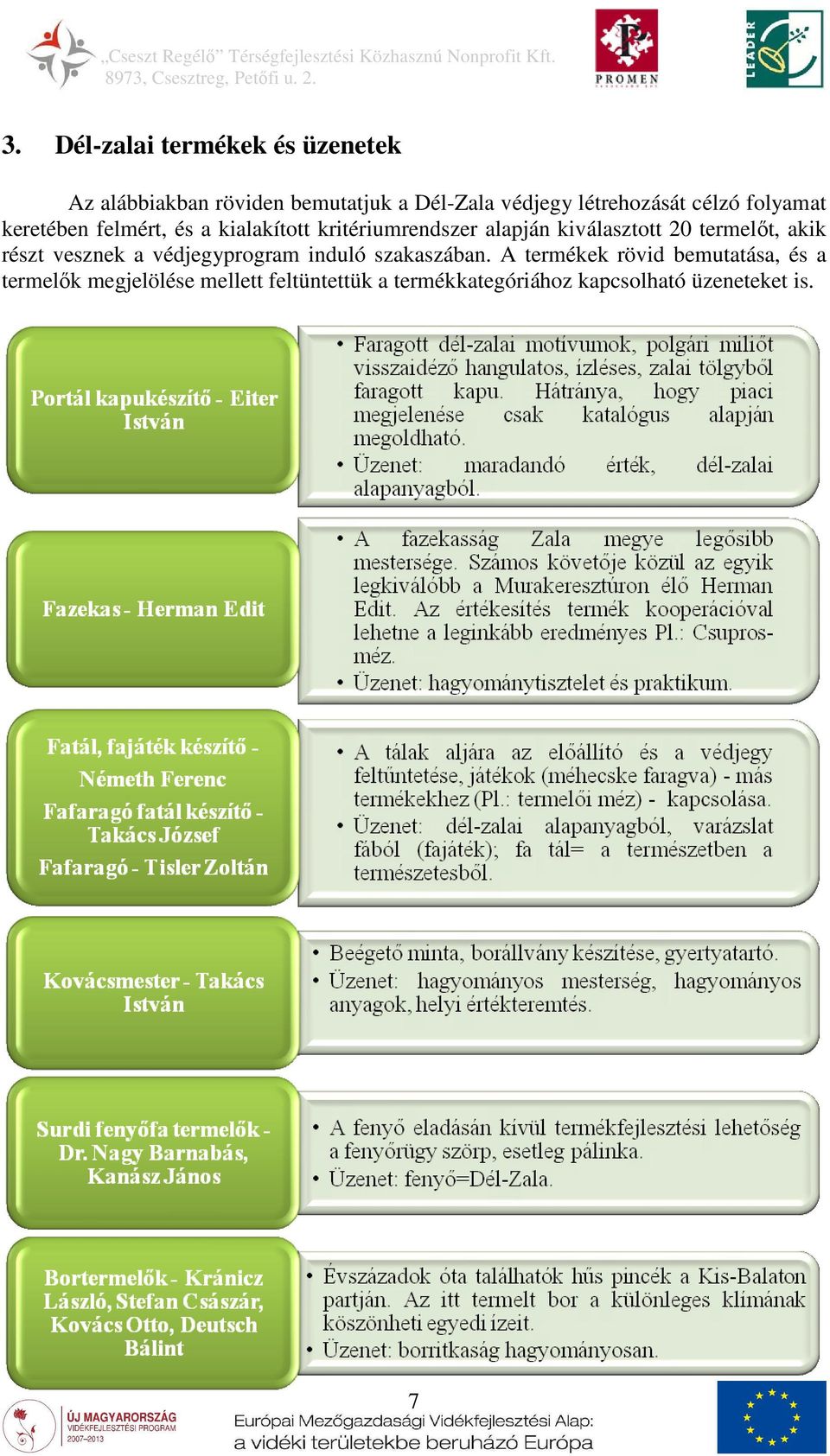 kiválasztott 20 termelőt, akik részt vesznek a védjegyprogram induló szakaszában.