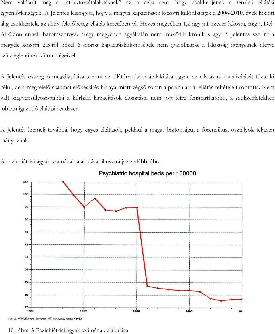 Négy megyében egyáltalán nem működik krónikus ágy A Jelentés szerint a megyék közötti 2,5-től közel 6-szoros kapacitáskülönbségek nem igazolhatók a lakosság igényeinek illetve szükségleteinek