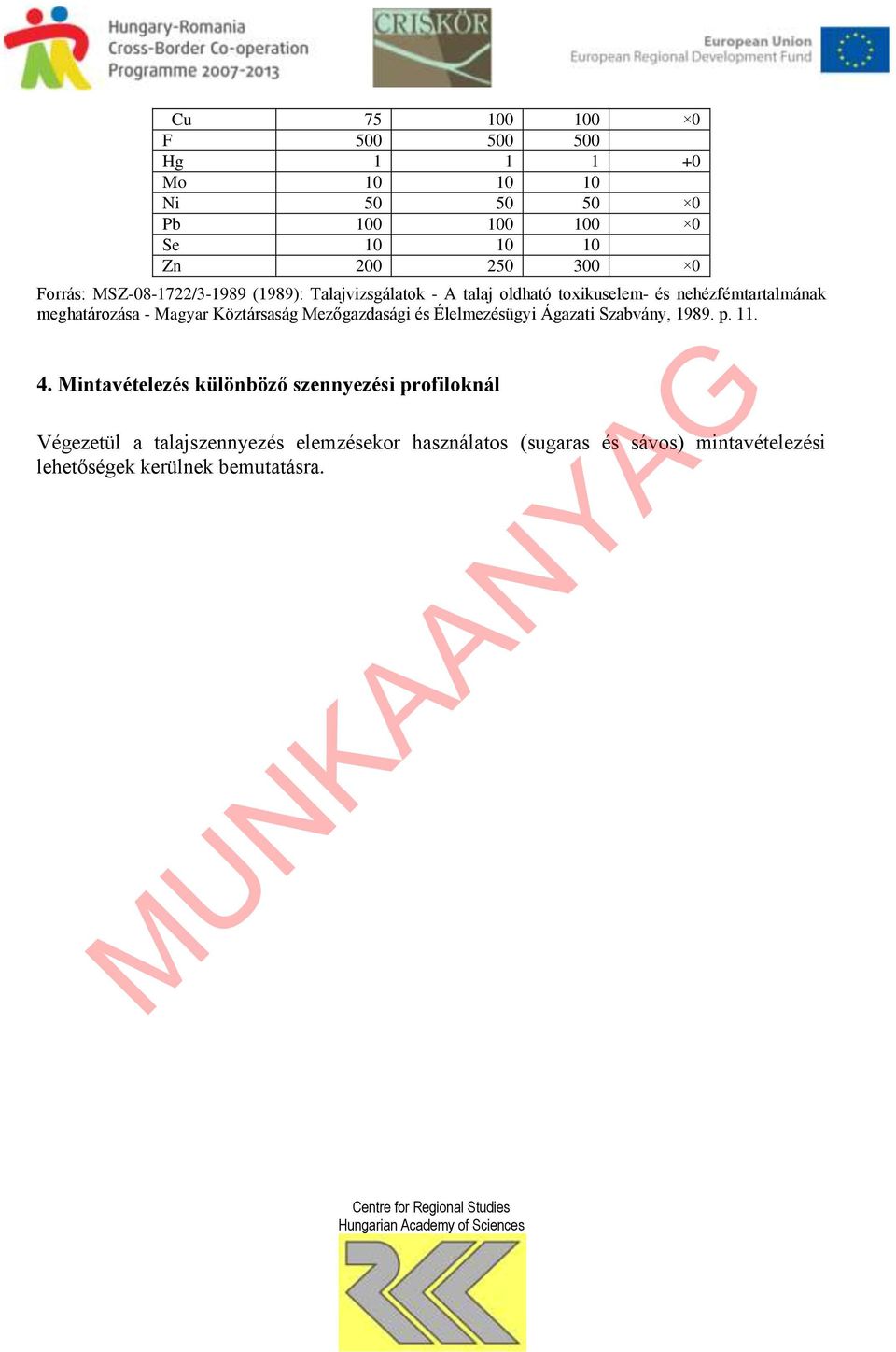 Mezőgazdasági és Élelmezésügyi Ágazati Szabvány, 989. p.. 4.