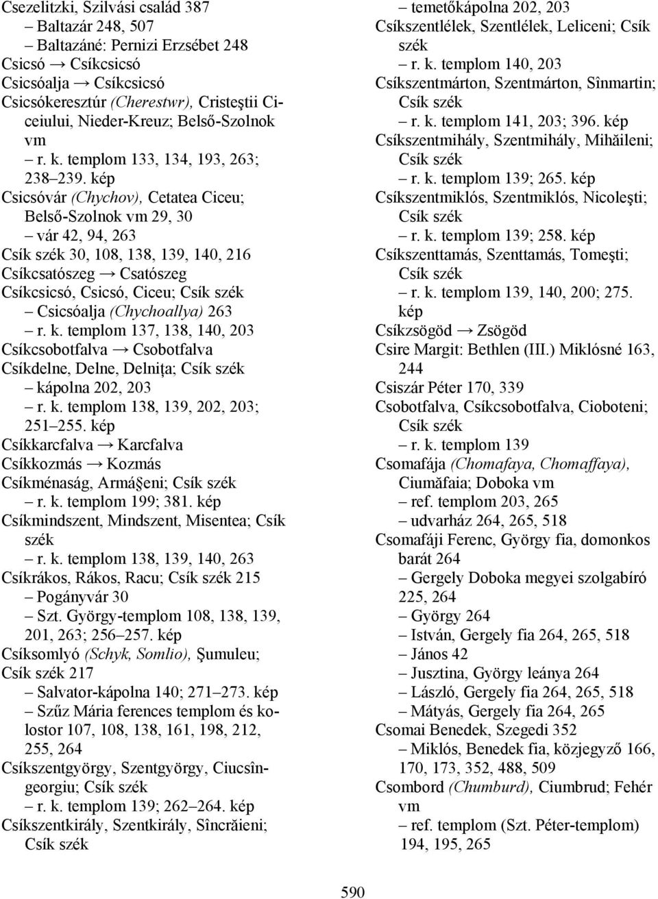 kép Csicsóvár (Chychov), Cetatea Ciceu; Belső-Szolnok 29, 30 vár 42, 94, 263 Csík szék 30, 108, 138, 139, 140, 216 Csíkcsatószeg Csatószeg Csíkcsicsó, Csicsó, Ciceu; Csík szék Csicsóalja