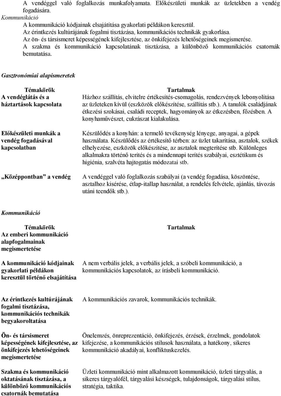 A szakma és kommunikáció kapcsolatának tisztázása, a különböző kommunikációs csatornák bemutatása.