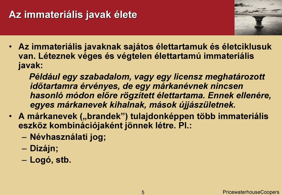 érvényes, de egy márkanévnek nincsen hasonló módon előre rögzített élettartama.