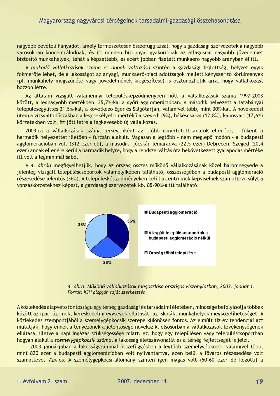 A működő vállalkozások száma és annak változása szintén a gazdasági fejlettség, helyzet egyik fokmérője lehet, de a lakosságot az anyagi, munkaerő-piaci adottságok mellett kényszerítő körülmények (pl.