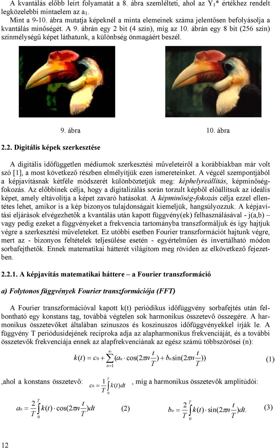 ábrá egy 8 bit (56 szí) szímélységű képet láthatuk, a külöbség ömagáért beszél... Digitális képek szerkesztése 9. ábra 10.