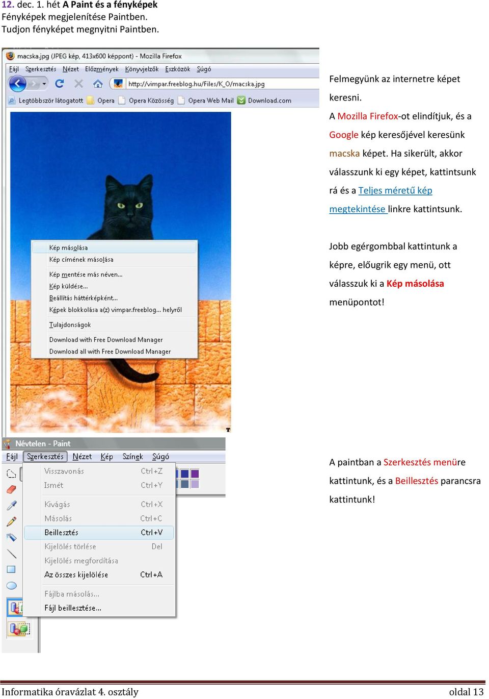 Ha sikerült, akkor válasszunk ki egy képet, kattintsunk rá és a Teljes méretű kép megtekintése linkre kattintsunk.