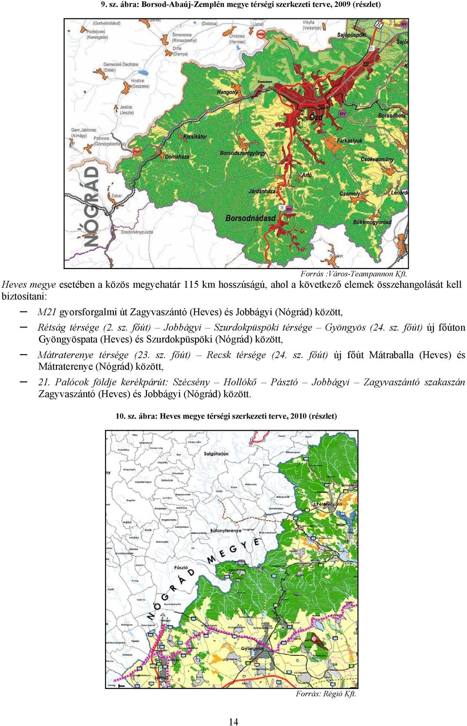 térsége (2. sz. főút) Jobbágyi Szurdokpüspöki térsége Gyöngyös (24. sz. főút) új főúton Gyöngyöspata (Heves) és Szurdokpüspöki (Nógrád) között, Mátraterenye térsége (23. sz. főút) Recsk térsége (24.