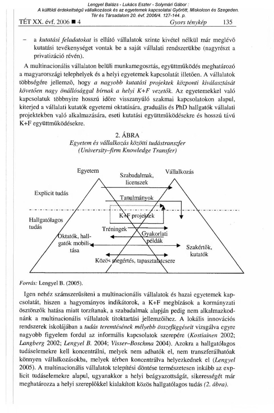 révén). A multinacionális vállalaton belüli munkamegosztás, együttm űködés meghatározó a magyarországi telephelyek és a helyi egyetemek kapcsolatát illet ően.