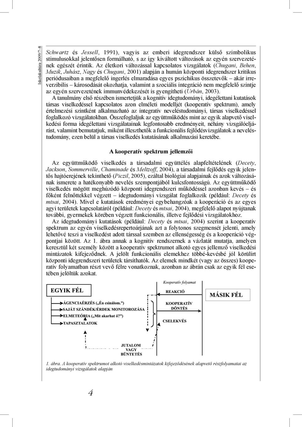 Az életkori változással kapcsolatos vizsgálatok (Chugani, Behen, Muzik, Juhász, Nagy és Chugani, 2001) alapján a humán központi idegrendszer kritikus periódusaiban a megfelelő ingerlés elmaradása