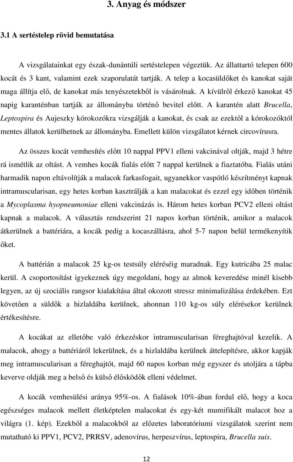 A karantén alatt Brucella, Leptospira és Aujeszky kórokozókra vizsgálják a kanokat, és csak az ezektől a kórokozóktól mentes állatok kerülhetnek az állományba.