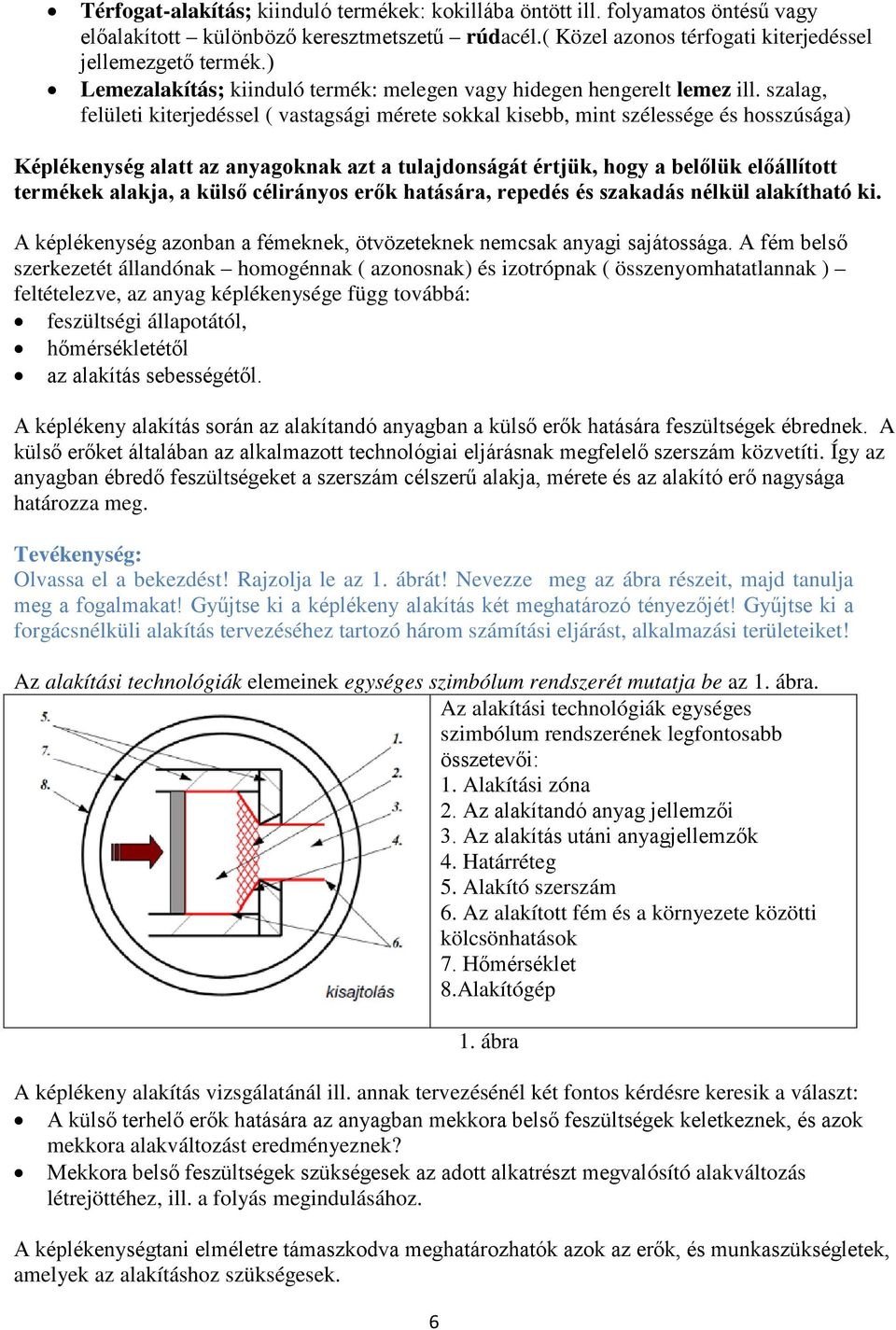 szalag, felületi kiterjedéssel ( vastagsági mérete sokkal kisebb, mint szélessége és hosszúsága) Képlékenység alatt az anyagoknak azt a tulajdonságát értjük, hogy a belőlük előállított termékek