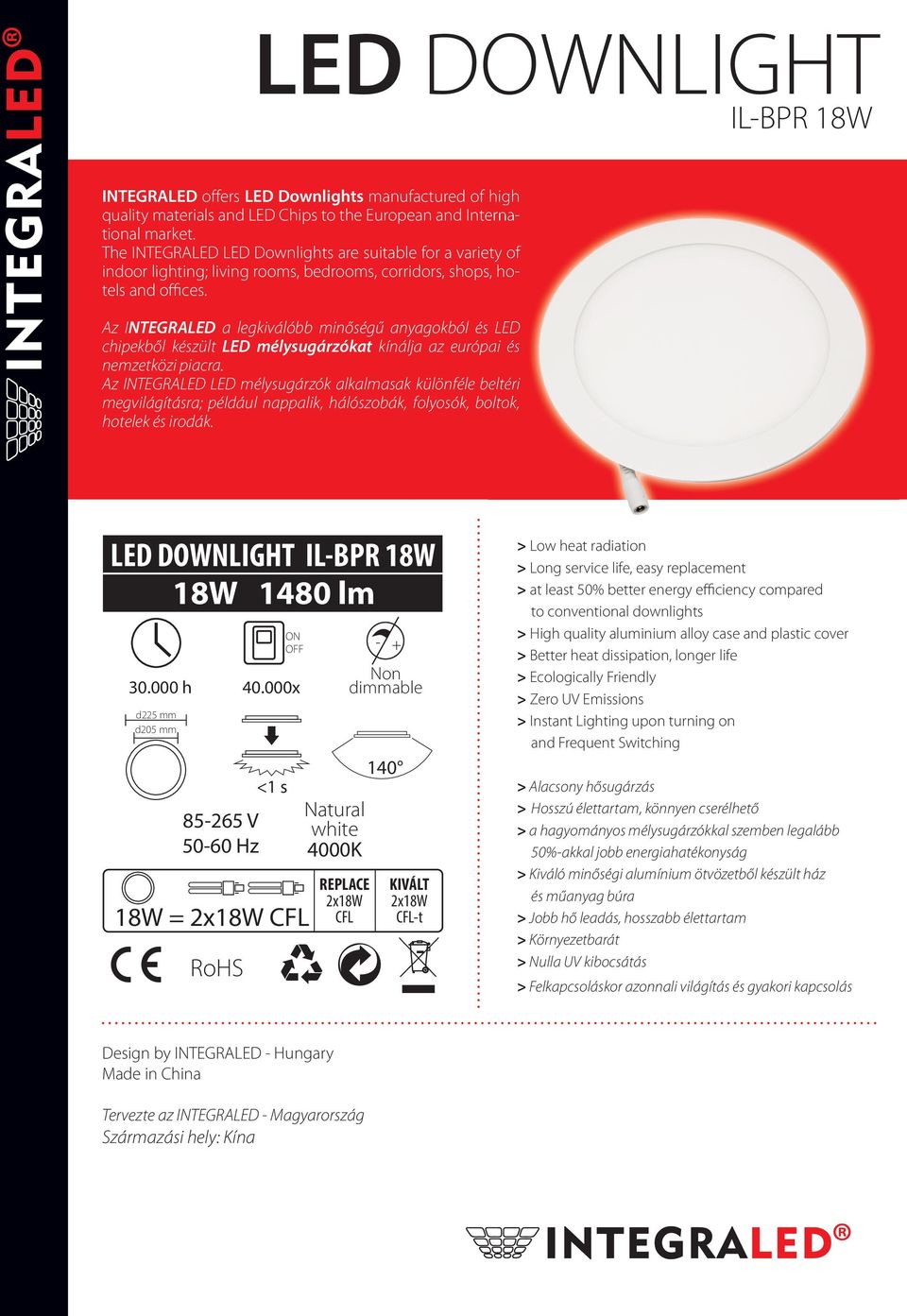 Az INTEGRALED a legkiválóbb minőségű anyagokból és LED chipekből készült LED mélysugárzókat kínálja az európai és nemzetközi piacra.