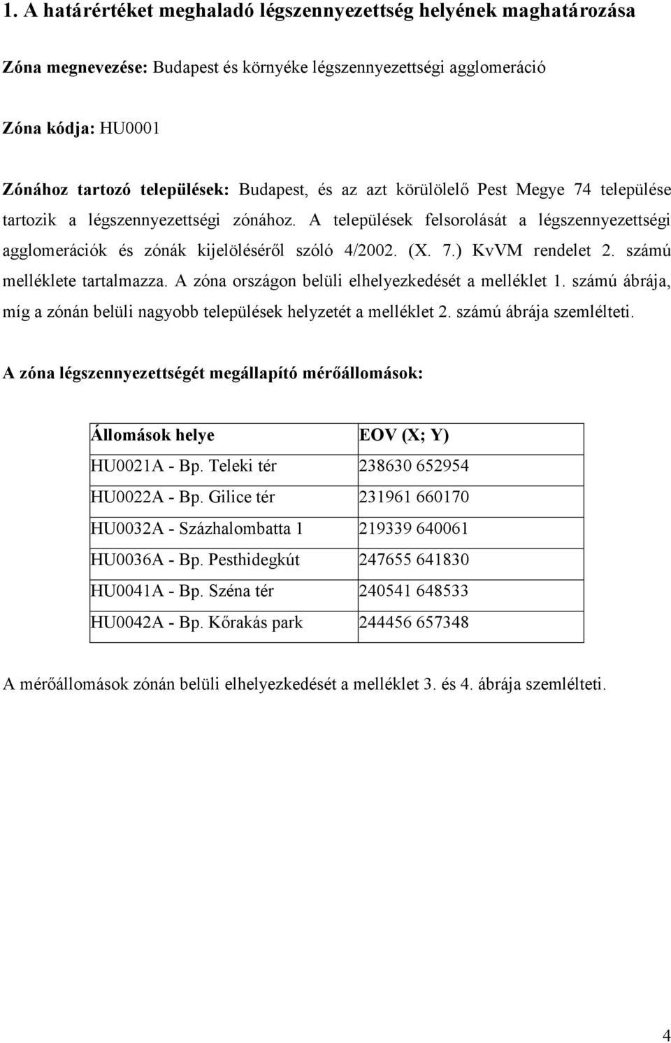 számú melléklete tartalmazza. A zóna országon belüli elhelyezkedését a melléklet 1. számú ábrája, míg a zónán belüli nagyobb települések helyzetét a melléklet 2. számú ábrája szemlélteti.